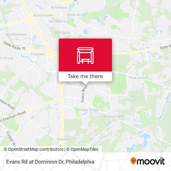 Evans Rd at Dominion Dr map