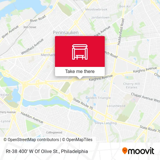 Rt-38 400' W Of Olive St. map