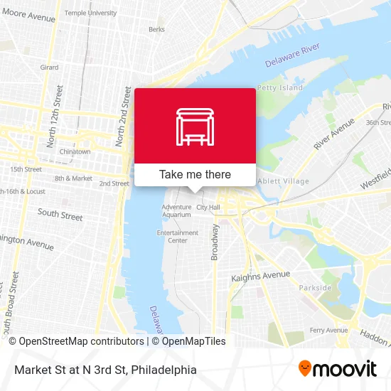Market St at N 3rd St map
