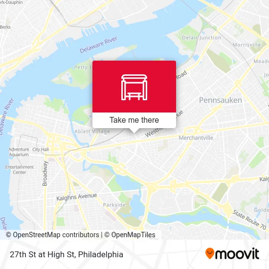 27th St at High St map