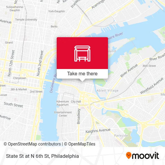 State St at N 6th St map