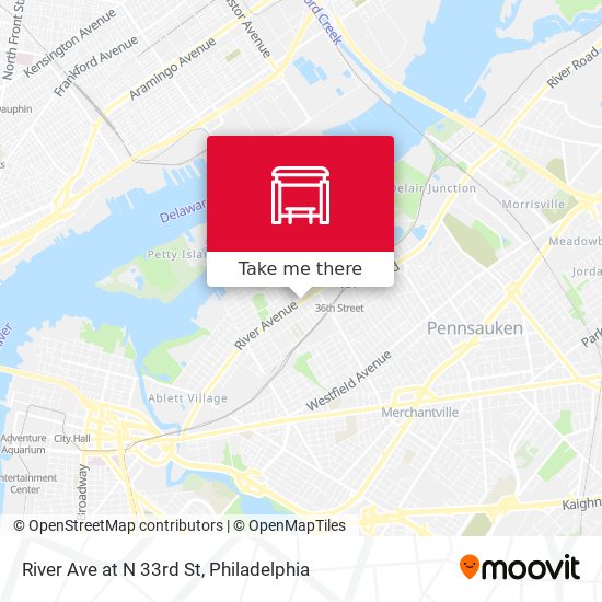 River Ave at N 33rd St map