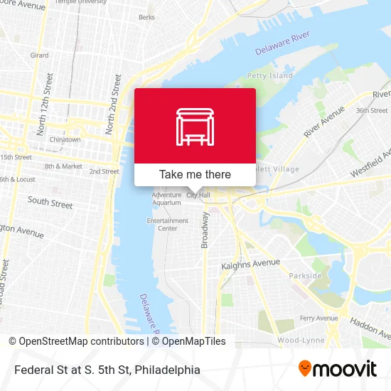 Federal St at S. 5th St map