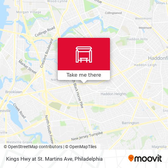 Kings Hwy at St. Martins Ave map