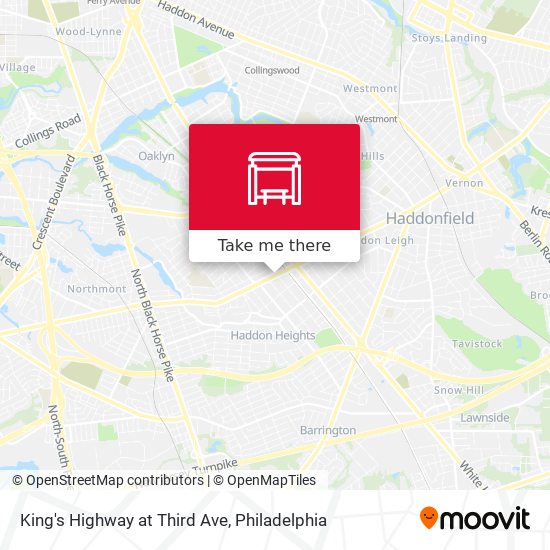 King's Highway at Third Ave map