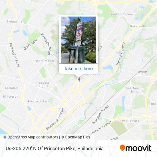 Us-206 220' N Of Princeton Pike map