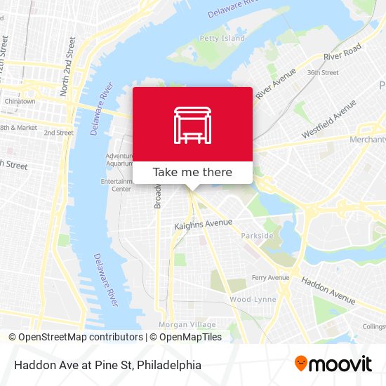 Haddon Ave at Pine St map