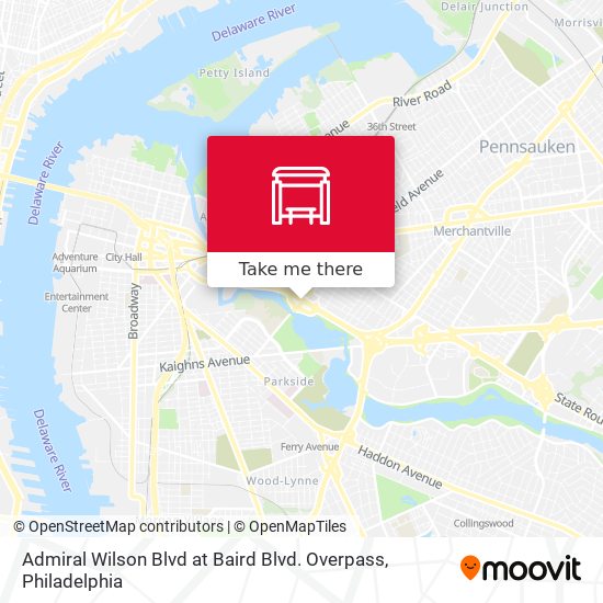 Mapa de Admiral Wilson Blvd at Baird Blvd. Overpass