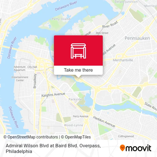 Admiral Wilson Blvd at Baird Blvd. Overpass map