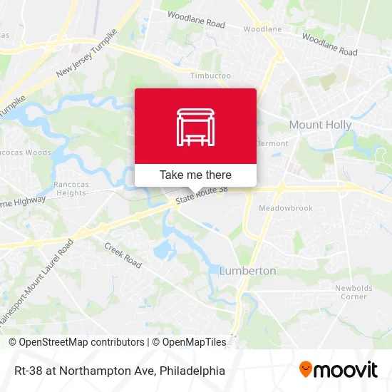 Rt-38 at Northampton Ave map