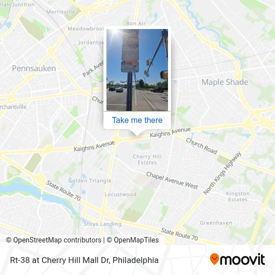 Rt-38 at Cherry Hill Mall Dr map