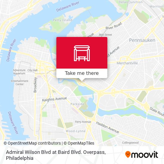 Mapa de Admiral Wilson Blvd at Baird Blvd. Overpass