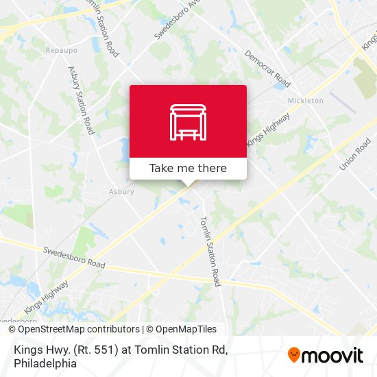 Kings Hwy. (Rt. 551) at Tomlin Station Rd map