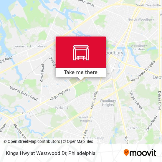 Kings Hwy at Westwood Dr map
