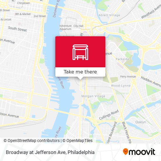 Broadway at Jefferson Ave map