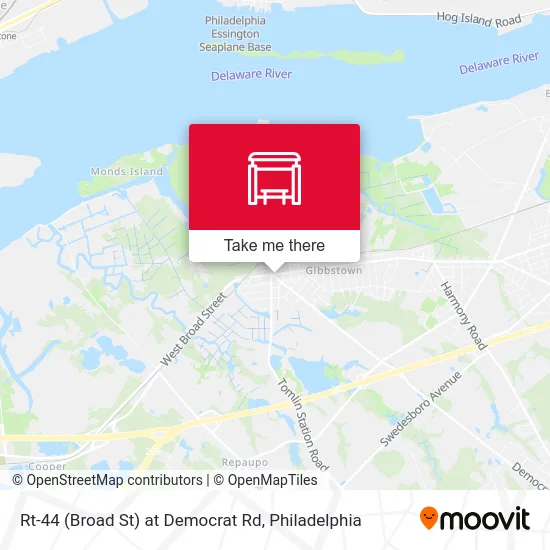 Rt-44 (Broad St) at Democrat Rd map