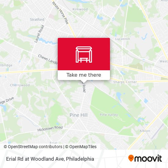 Erial Rd at Woodland Ave map