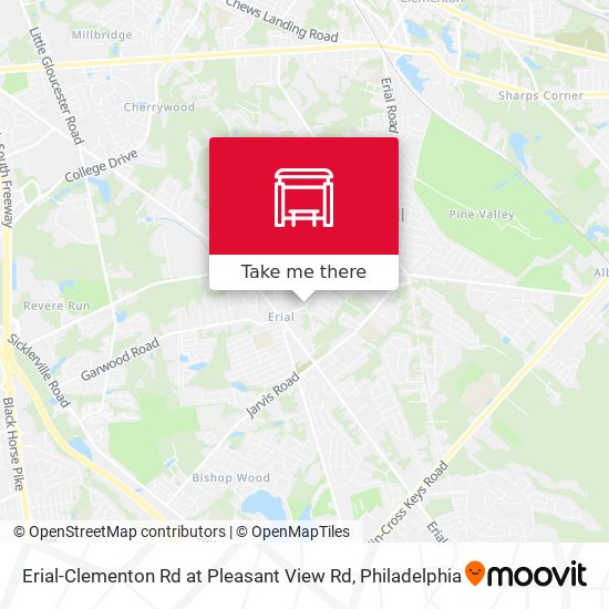 Erial-Clementon Rd at Pleasant View Rd map