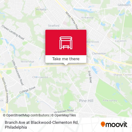 Mapa de Branch Ave at Blackwood-Clementon Rd