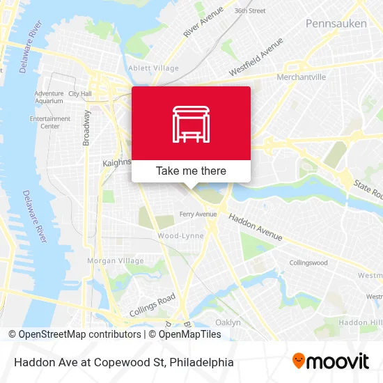 Haddon Ave at Copewood St map