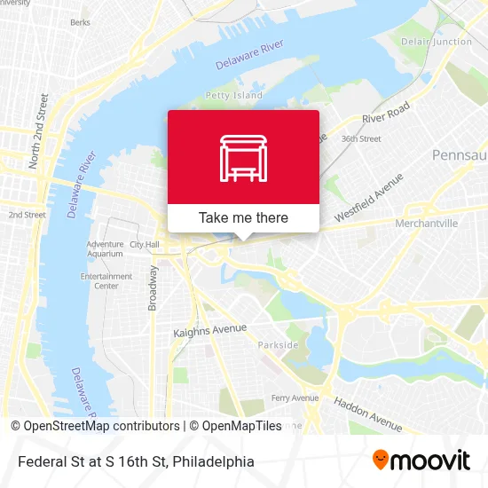 Federal St at S 16th St map