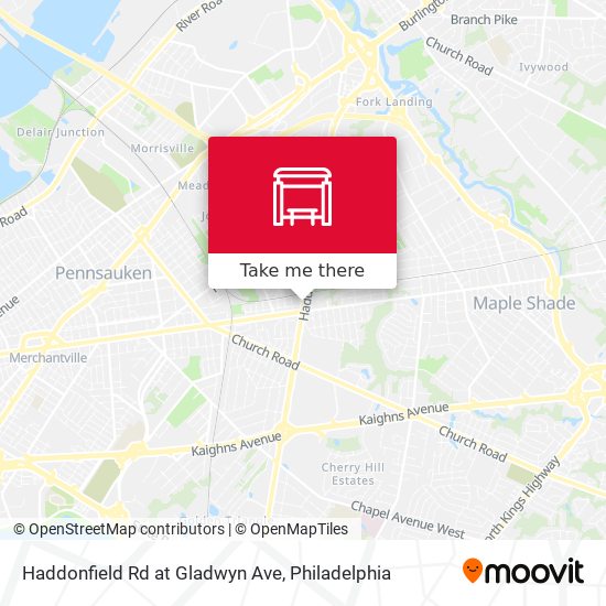 Haddonfield Rd at Gladwyn Ave map