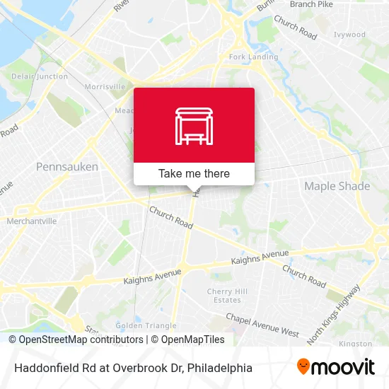 Haddonfield Rd at Overbrook Dr map