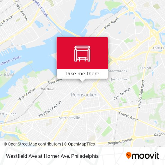 Westfield Ave at Horner Ave map