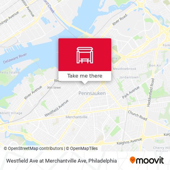 Westfield Ave at Merchantville Ave map
