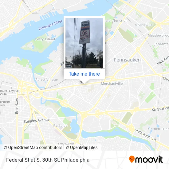 Federal St at S. 30th St map