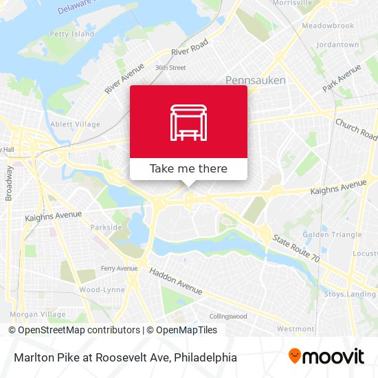 Marlton Pike at Roosevelt Ave map