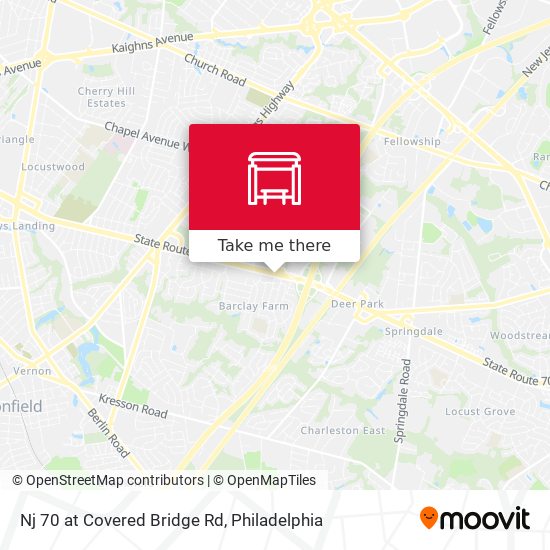 Nj 70 at Covered Bridge Rd map