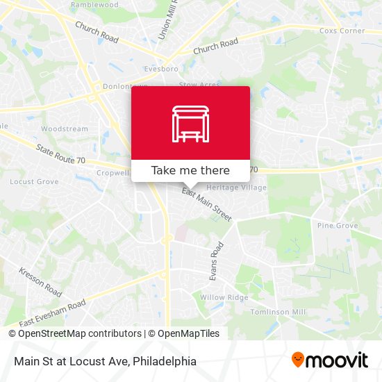 Main St at Locust Ave map
