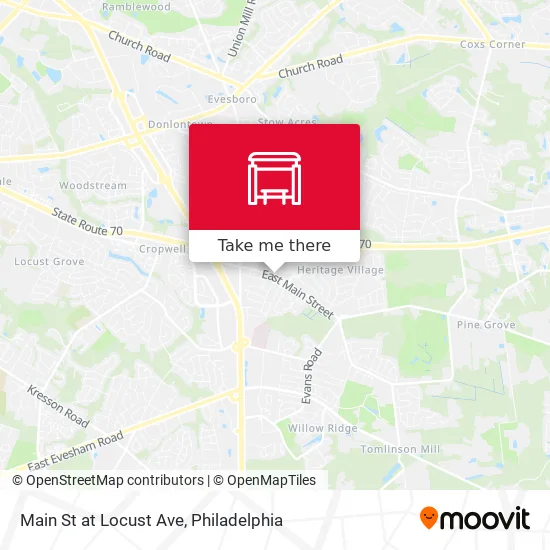 Main St at Locust Ave map