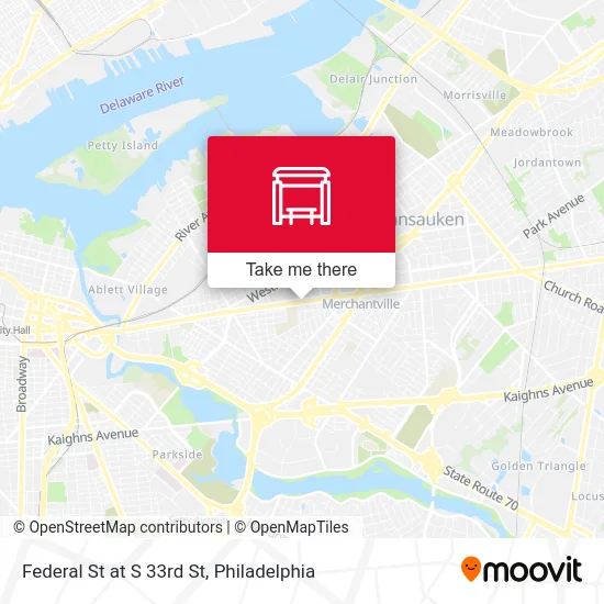 Federal St at S 33rd St map