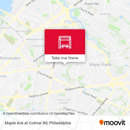 Maple Ave at Colmar Rd map