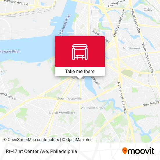 Rt-47 at Center Ave map
