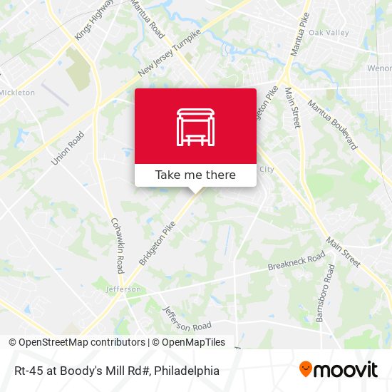 Rt-45 at Boody's Mill Rd# map