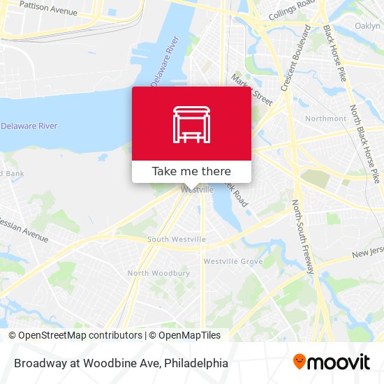 Broadway at Woodbine Ave map