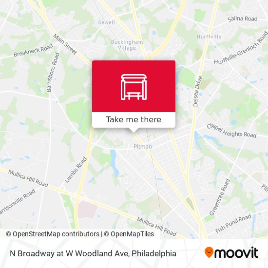 N Broadway at W Woodland Ave map