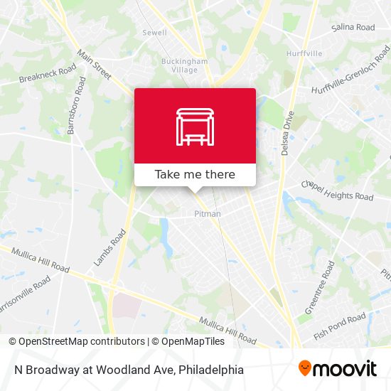 N Broadway at Woodland Ave map