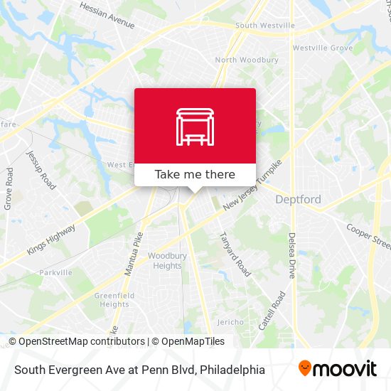 South Evergreen Ave at Penn Blvd map