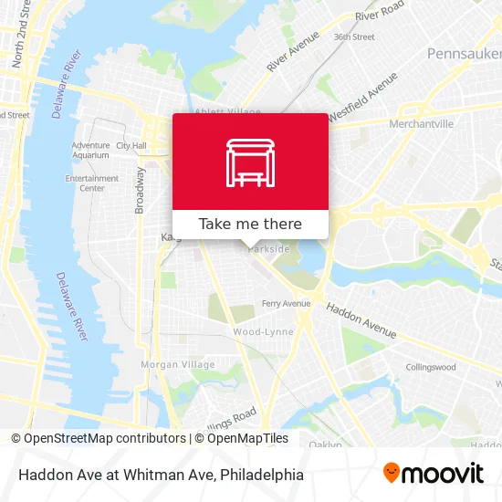 Haddon Ave at Whitman Ave map