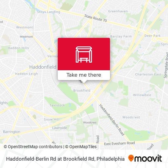 Haddonfield-Berlin Rd at Brookfield Rd map