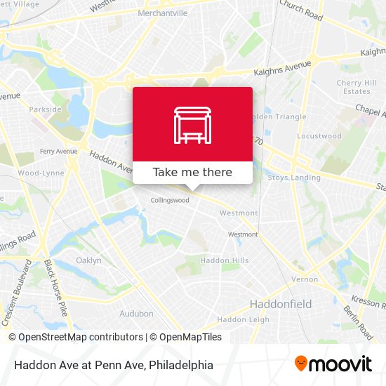 Haddon Ave at Penn Ave map