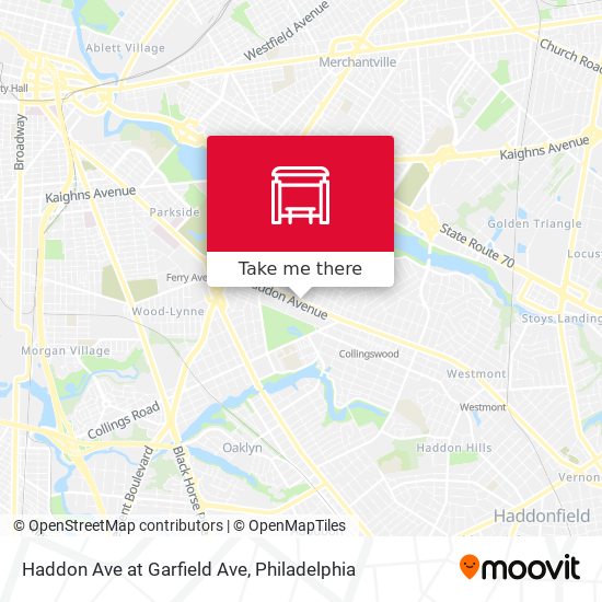 Haddon Ave at Garfield Ave map