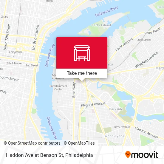 Haddon Ave at Benson St map