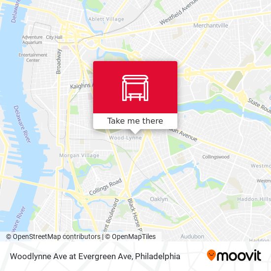 Mapa de Woodlynne Ave at Evergreen Ave
