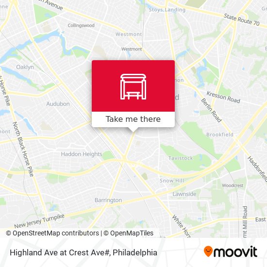 Mapa de Highland Ave at Crest Ave#