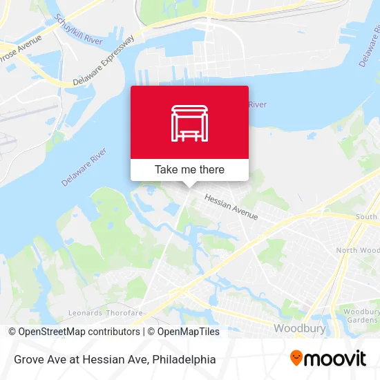 Grove Ave at Hessian Ave map